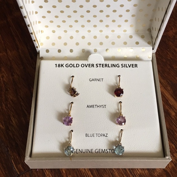 Not Rated Jewelry - Earring Set with 3 pairs of gemstone earrings